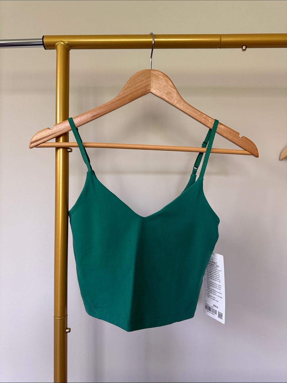 LULULEMON Align Cropped Cami Size 2 Cascade Green NWT